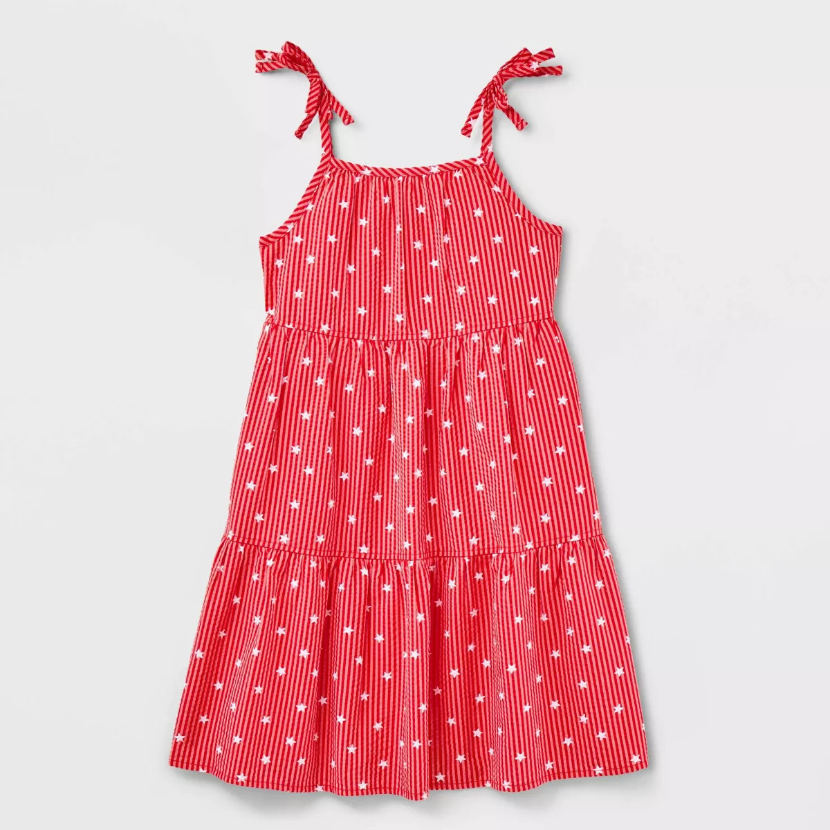 Girls' Adaptive Sleeveless 4th of July 'Star' Dress - Cat & Jack™ Red | Target