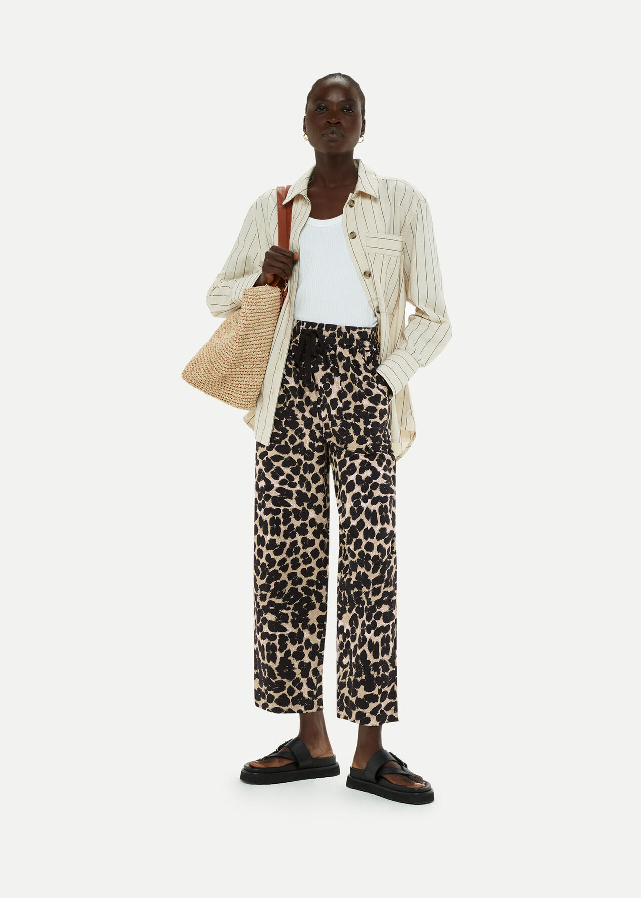 Leopard Spot Poplin Trouser | Whistles