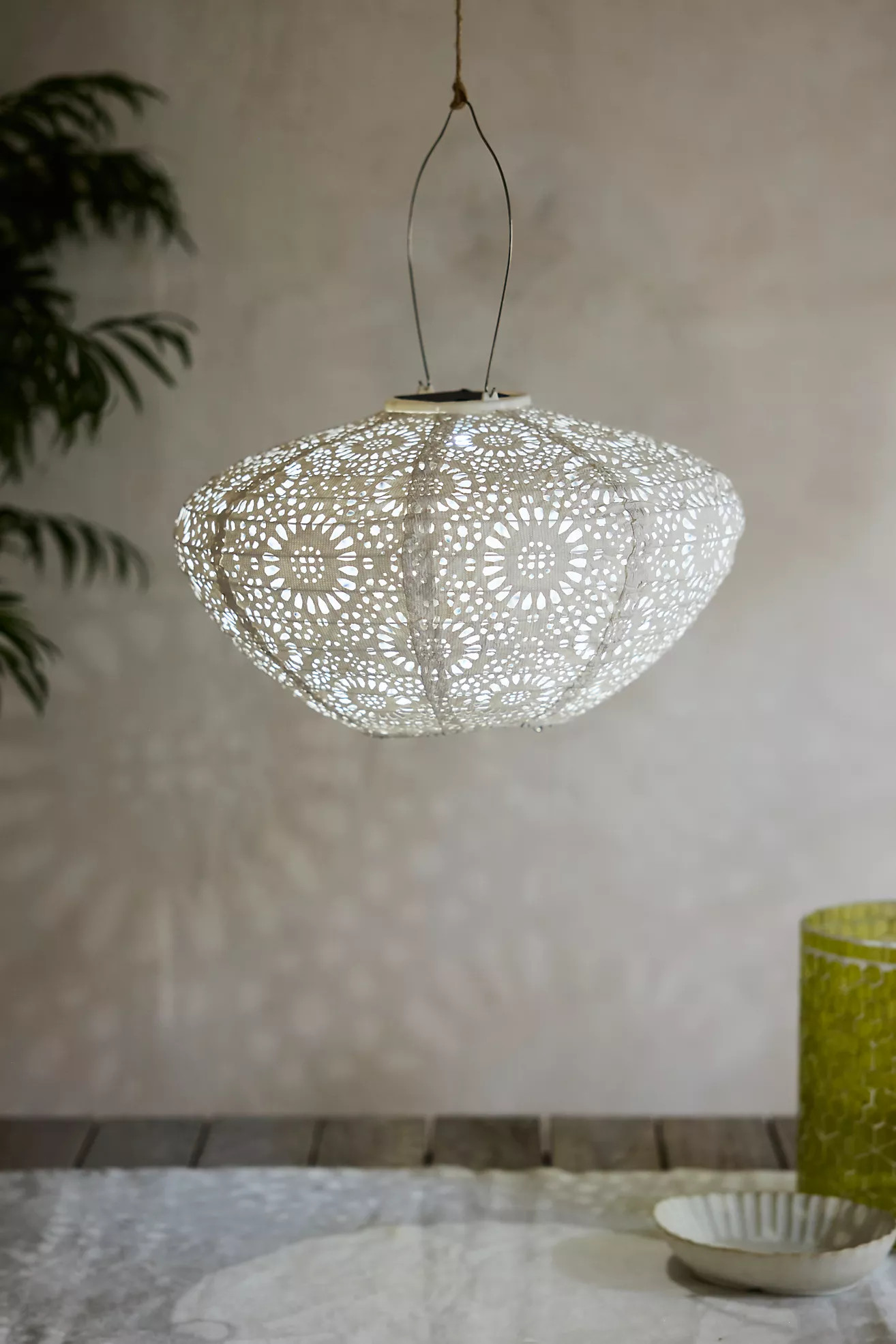 White Lace Solar Lantern | Anthropologie (US)