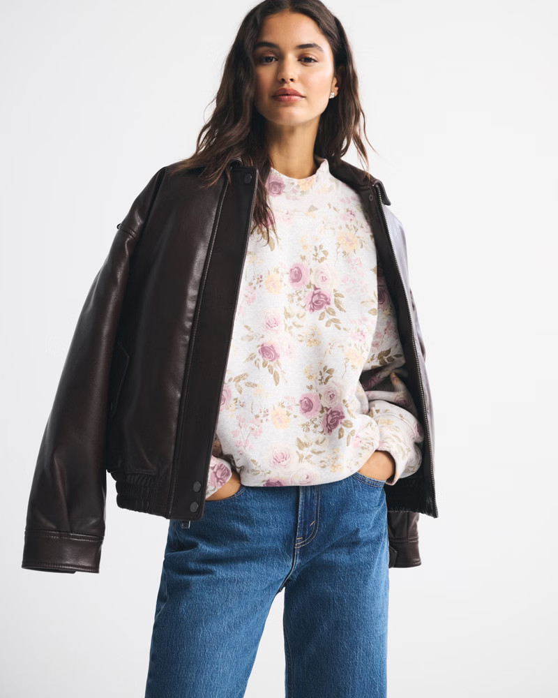 Women's Sunday Mockneck Crew | Women's Tops | Abercrombie.com | Abercrombie & Fitch (US)