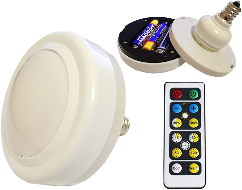 ANUOMY Battery Operated Light Bulb E12 with Remote Control for Lamps,AAA Battery LED Light Bulb D... | Amazon (US)