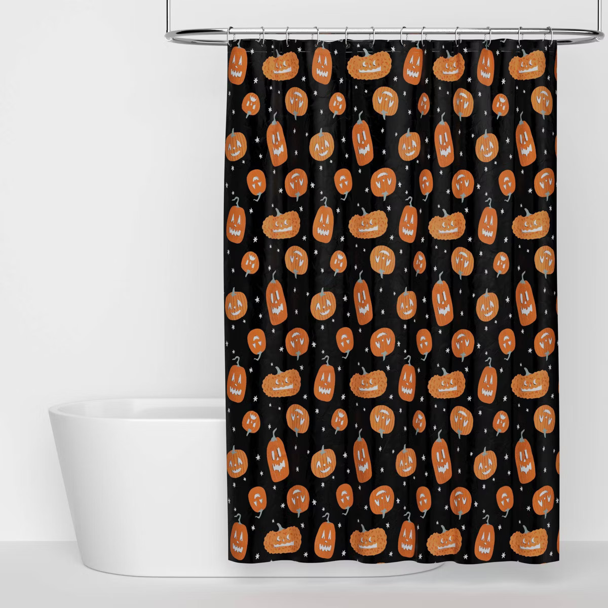 Halloween Pumpkins Glow in the Dark PEVA Shower Curtain Black - Hyde and EEK! Boutique™ | Target