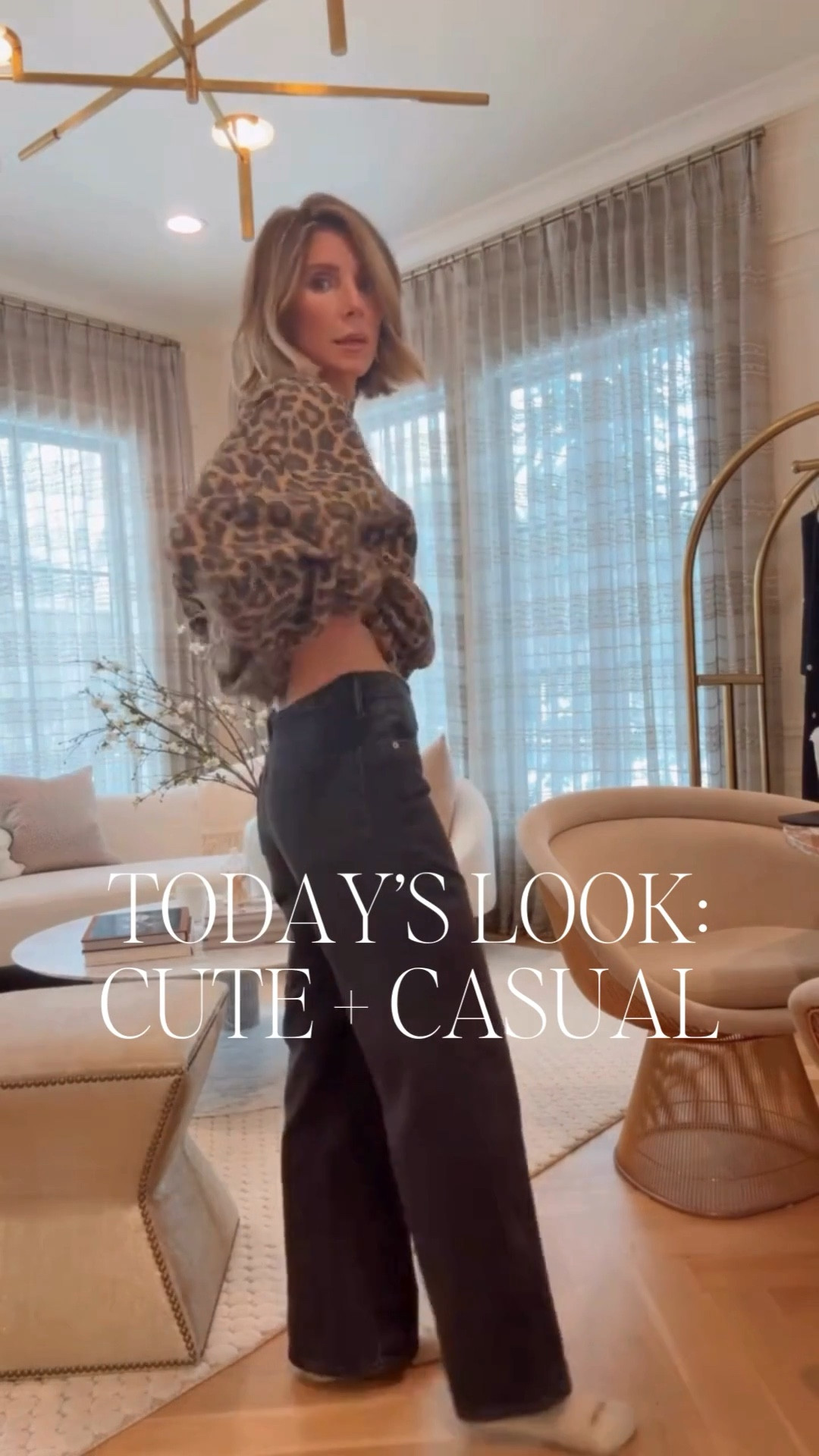 Today’s outfit 🤎 $50 sweatpant jeans = TTS (size small) + leopard sweatshirt also TTS in small. Comfortable, cute, and on repeat. Linked ✨
#LTKstyle #ootd @gapstyle 

#LTKgrwm #LTKootd