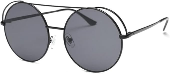 Oversized Round Sunglasses Black Red Frame Metal Sun Glasses Men Big Circle Glasses Shades For Wo... | Amazon (US)