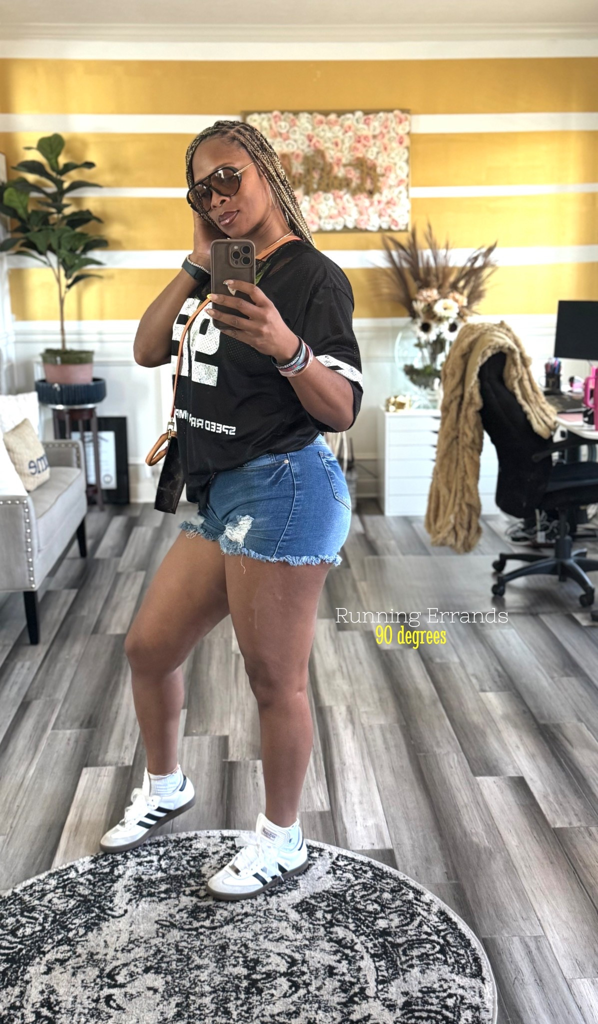 Too glam to give a damn—but the buns still booming 💅🏾🍑 Lace lookin’ luxe, Sambas stompin’, and these shorts? Barely hangin’ on 😈✨ #SunsOutBunsOut #DivaModeActivated #CheeksWithConfidence

#LTKStyleTip #LTKShoeCrush