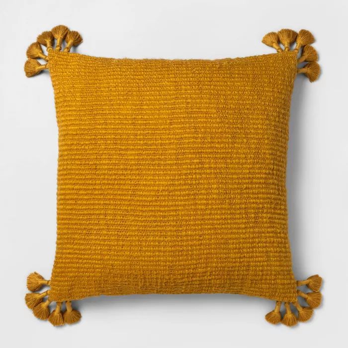 Euro Chunky Woven Tassel Throw Pillow Saffron - Opalhouse™ | Target