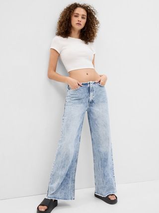 PROJECT GAP Low Rise Wide Baggy Jeans with Washwell | Gap (US)