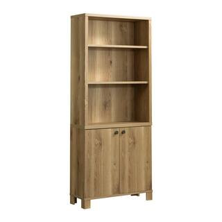 Rosedale Ranch 71.024 in. Tall Timber Oak Engineered Wood 5-Shelf Standard Bookcase with Doors | The Home Depot