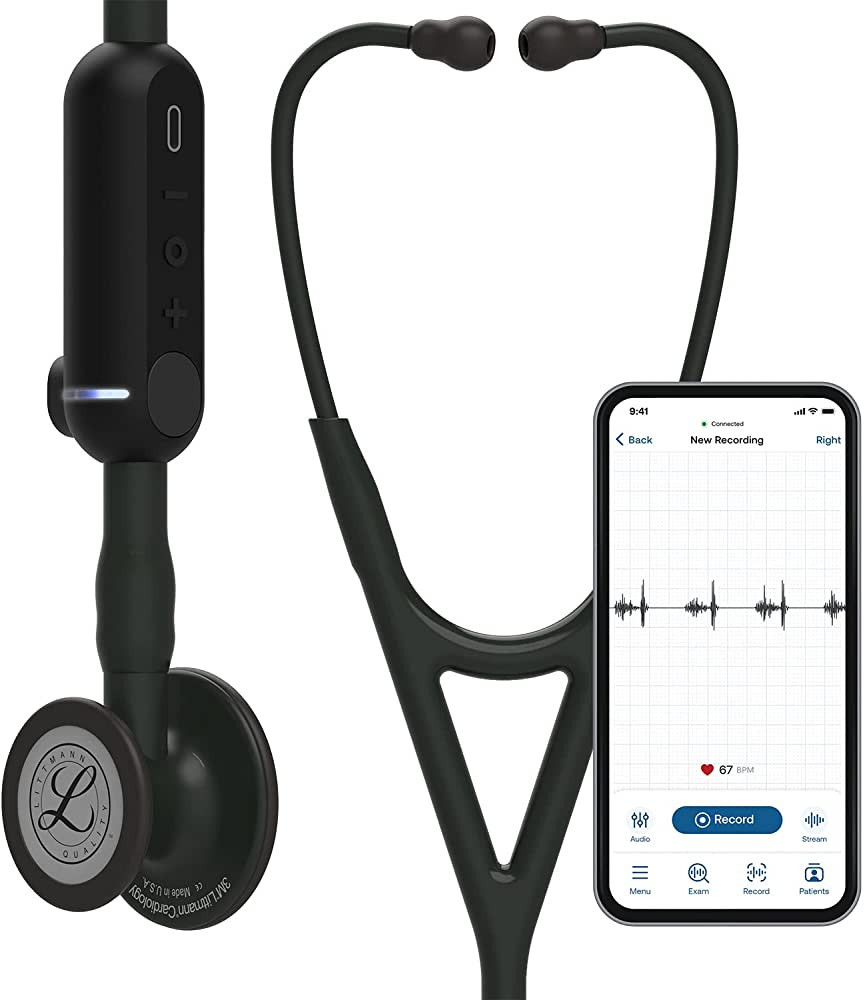 3M™ Littmann® CORE Digital Stethoscope, Black Chestpiece, Tube, Stem and Headset, 27 inch, 848... | Amazon (US)