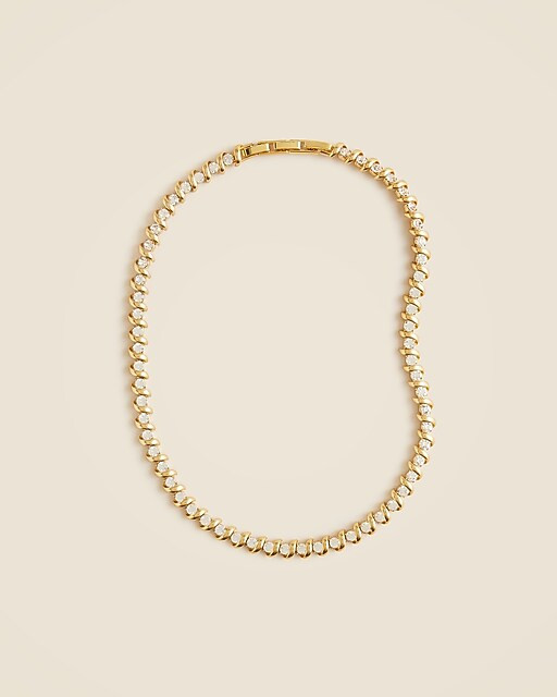 Crystal and gold-tone cubic zirconia necklace | J. Crew US