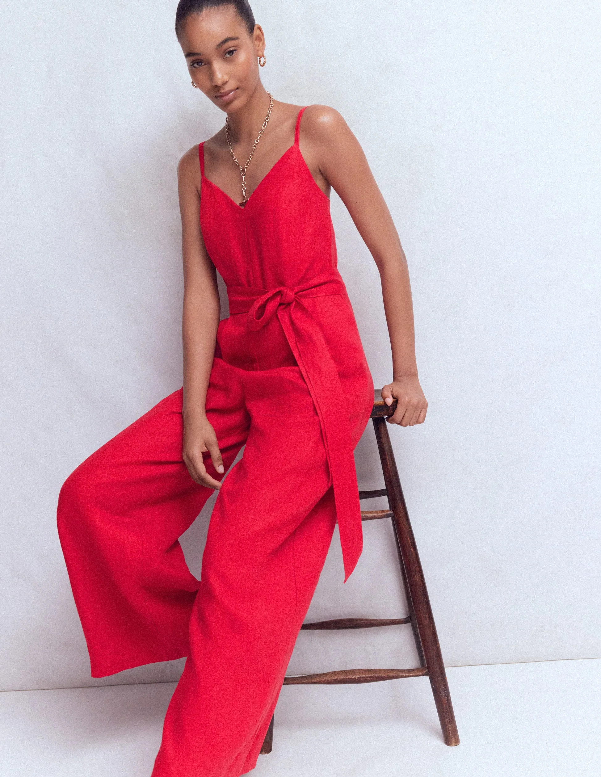 Strappy Linen Jumpsuit-Salsa | Boden (US)