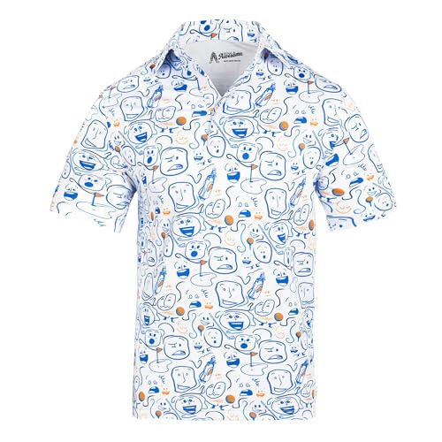 Royal & Awesome Let's Face It Golf Shirts for Men, Golf Polos for Men, Crazy and Funny Shirts for Men's, Bright, Colorful Design, Small | Amazon (US)