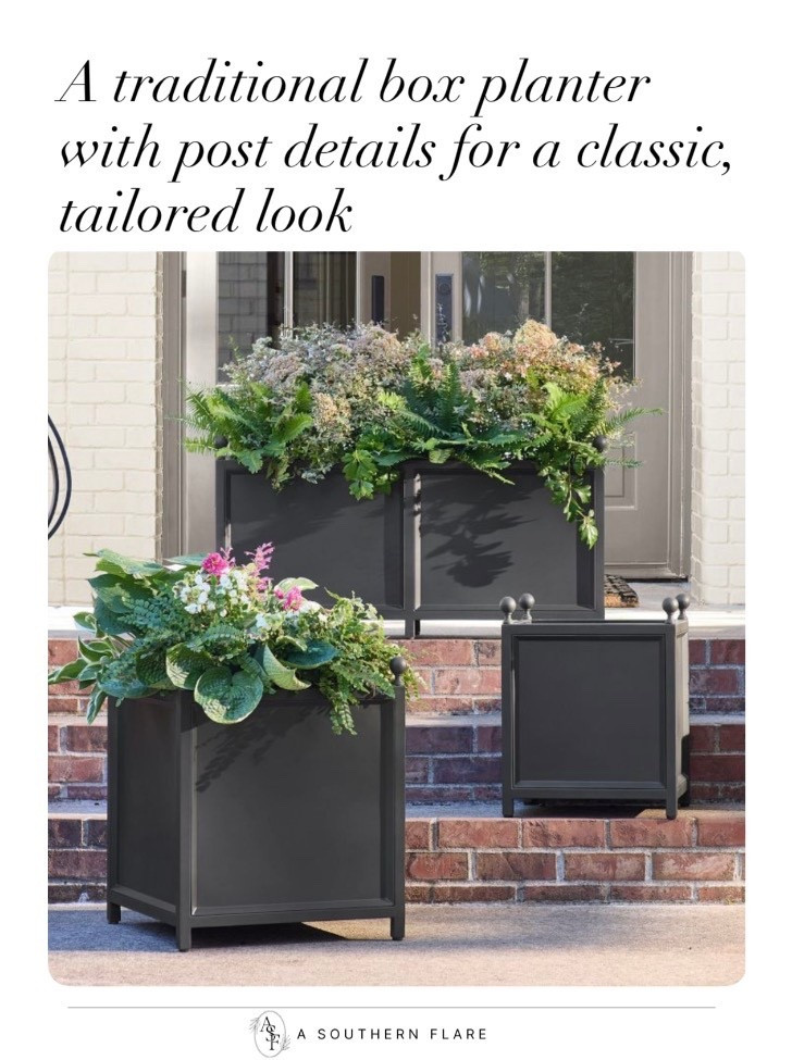 A traditional box planter with post details for a classic, tailored look.

#LTKHome #LTKSeasonal