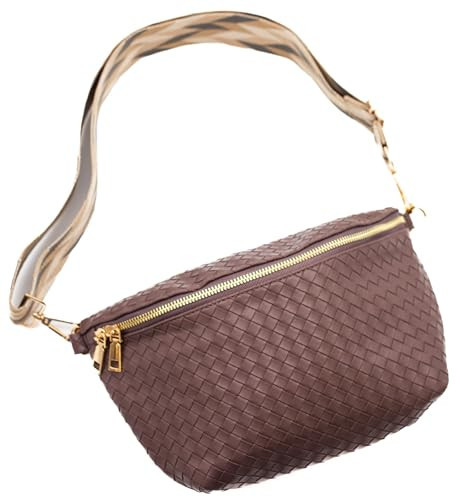 Modern+Chic Belt Bags for Women - Rory Oversized Crisscross Belt Bag for Women, Vegan Leather Crossbody Bag with Strap and Multiple Pockets (Lavender Haze) | Amazon (US)