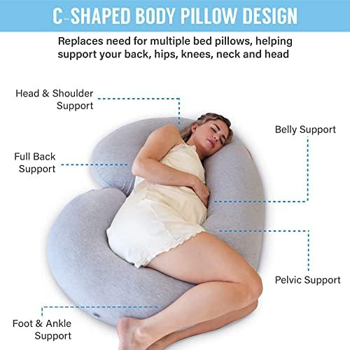 The CeeCee Pillow by PharMeDoc Pregnancy Pillows C-Shape Full Body Pillow and Maternity Support (... | Amazon (US)