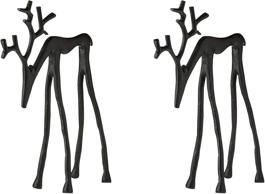 2025 Christmas Decorations Black Metal Reindeer, Deer Christmas Statues Decor for Shelf Table Man... | Amazon (CA)