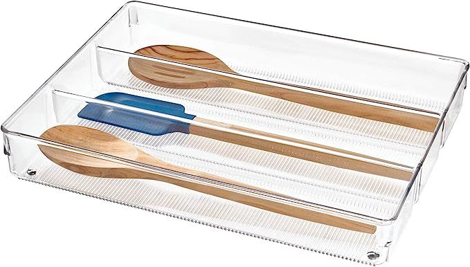 iDesign Linus Plastic Kitchen Drawer Utensil Organizer, Divided Storage Container for Silverware,... | Amazon (US)