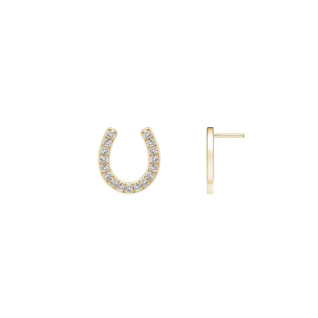 Diamond Horseshoe Studs | Henri Noel Fine Jewelry