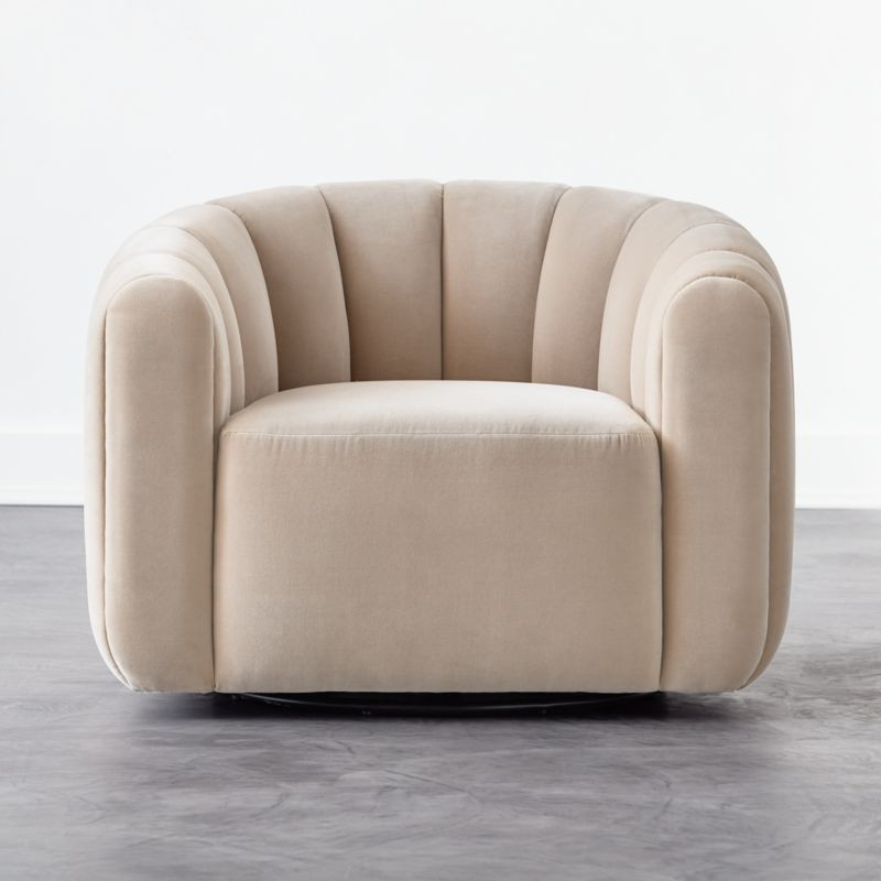 Fitz Grey Swivel Chair + Reviews | CB2 | CB2
