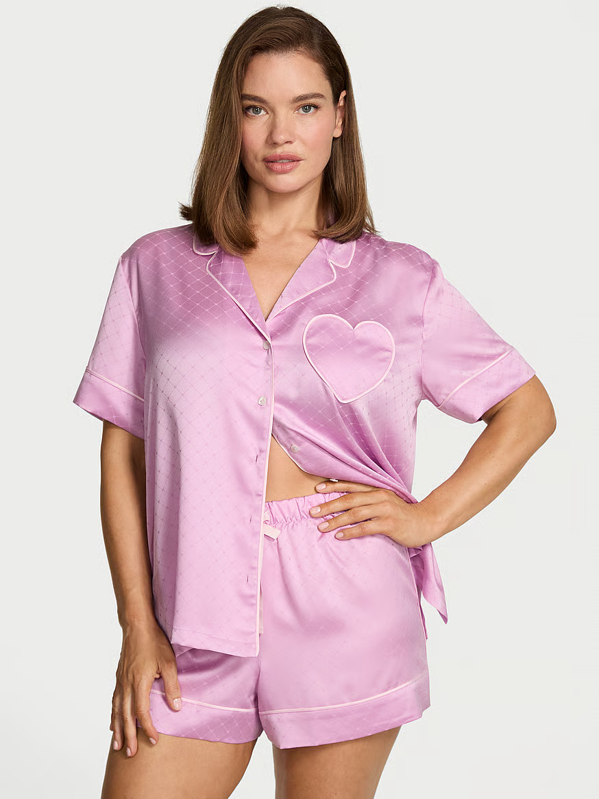 Buy Glazed Satin Short Pajama Set, Coconut White Champagne Bottles - Order Pajamas Sets online - ... | Victoria's Secret (US / CA )