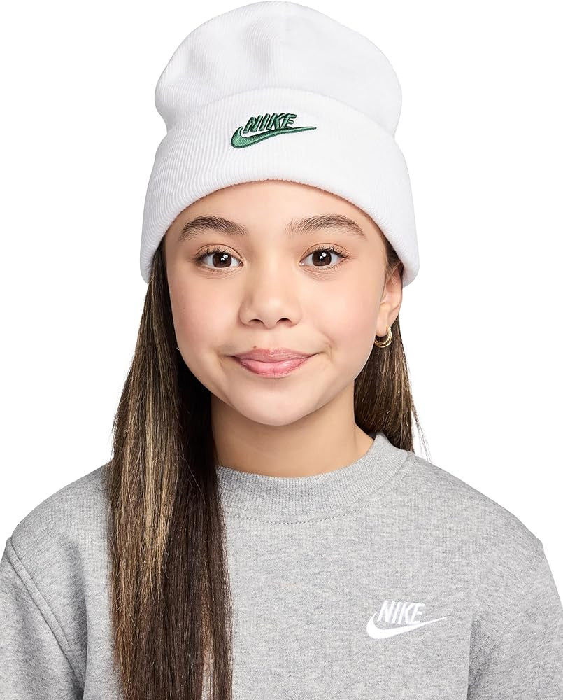 Amazon.com: Nike Kid's Peak Futura Beanie, White/Fir, 1SIZE: Clothing, Shoes & Jewelry | Amazon (US)