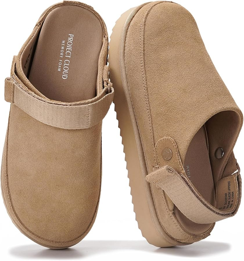 Project Cloud 100% Genuine Leather Clogs for Women - Memory Foam Womens Clogs & Mules with Adjust... | Amazon (US)