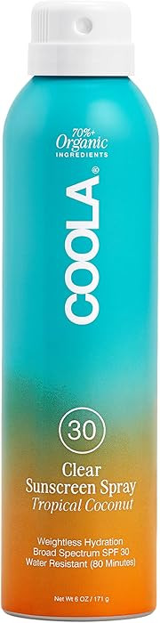 COOLA Organic Sunscreen SPF 30 Sunblock Spray, Dermatologist Tested Skin Care for Daily Protectio... | Amazon (US)