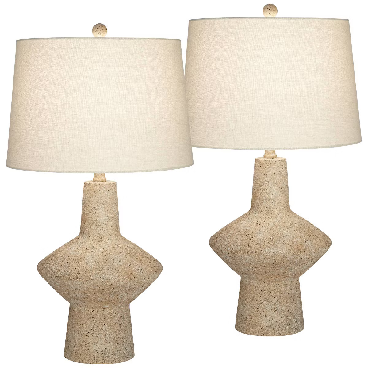 360 Lighting Cozumel 26 3/4" Tall Geometric Rustic Mid Century Modern Coastal Table Lamps Set of ... | Target