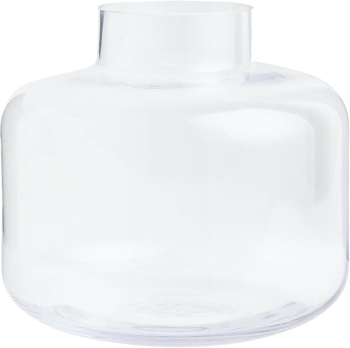 Short Glass Vase, Short Flower Vase, Round Glass Vase, Small Glass Vases for Flowers, Clear Flowe... | Amazon (US)