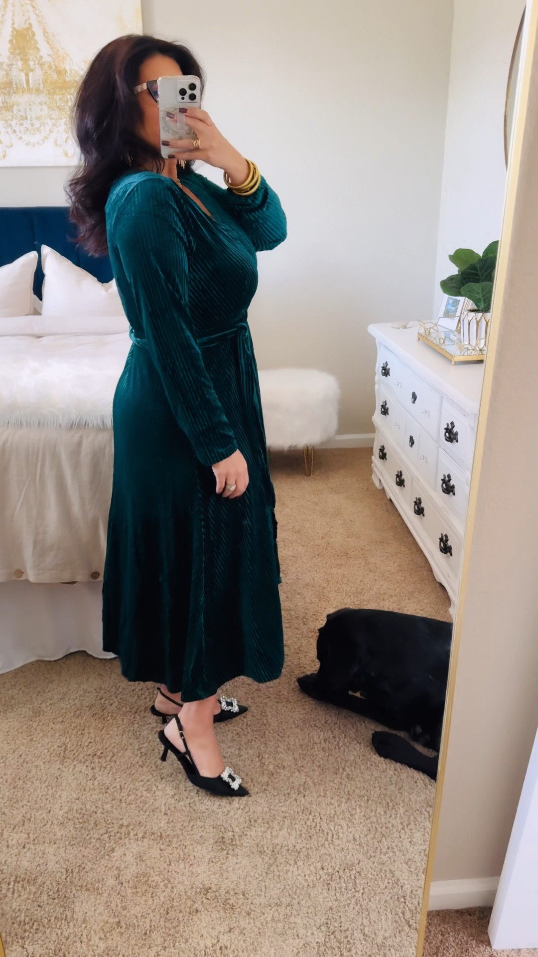 Wrapped in holiday magic 🎄✨ This velvet wrap dress flatters everybody and adds just the right touch of glam. Paired with satin slingback heels from Target for the perfect festive finish! 💃❤️ #HolidayGlam #VelvetVibes #TargetStyle #HolidayReady 

#LTKMidsize #LTKSeasonal #LTKHoliday