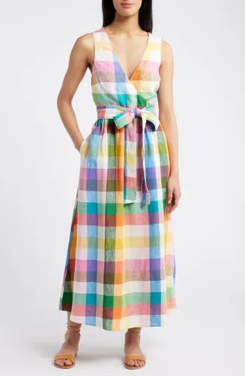 Linen Midi Wrap Dress | Nordstrom