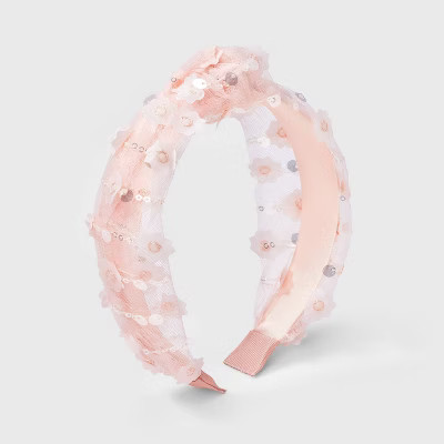 Girls' Sequin Flower and Top Knot Headband - Cat & Jack™️ | Target