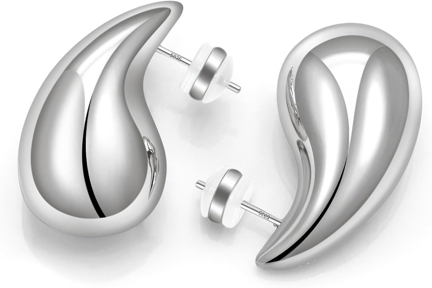 Gold Teardrop Earrings for Women - S925 Sterling Silver Earring Post Hot Pink Jewelry/Black Gun P... | Amazon (US)