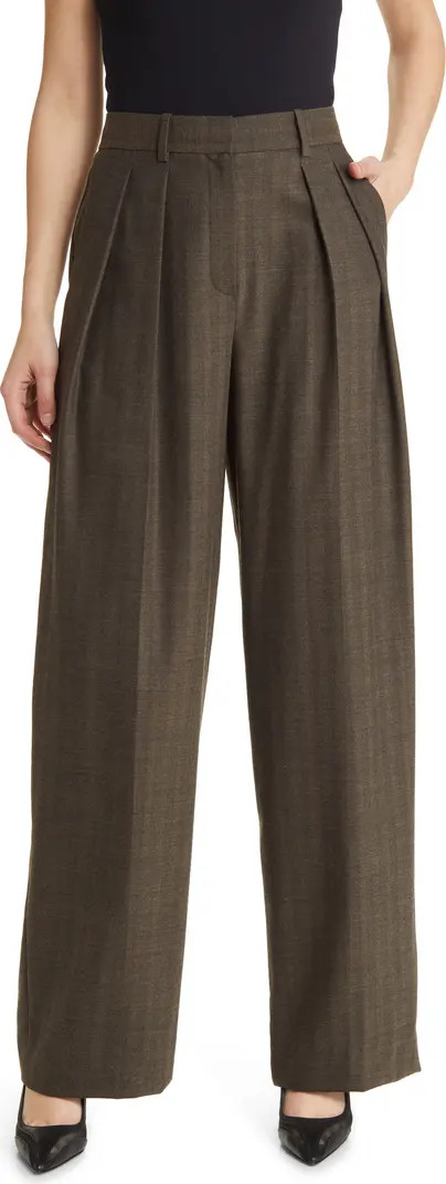 Double Pleat Wool Blend Pants | Nordstrom