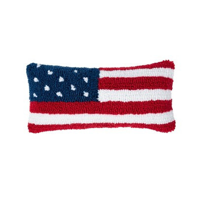 C&F Home 6"  x 12" Patriotic American Flag Hooked Small/Petite Accent Throw Pillow | Target