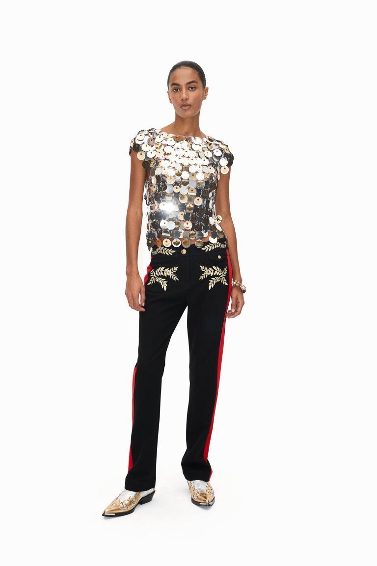 Sequin-disc Top - Silver-colored/gold-colored - Ladies | H&M US | H&M (US + CA)