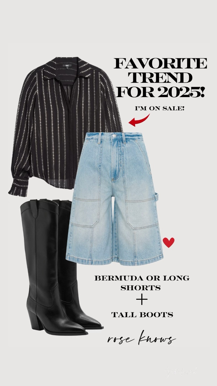Trend alert 🚨
Long shorts with tall boots ❤️
Blouse on sale! 

#LTKTravel #LTKStyleTip #LTKSaleAlert