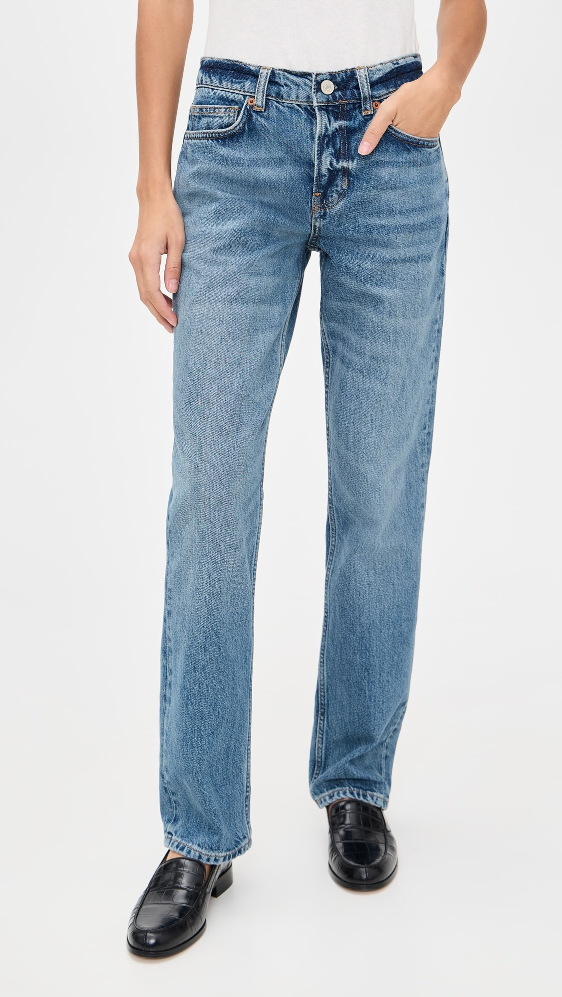Greer Mid Rise Straight Jeans | Shopbop