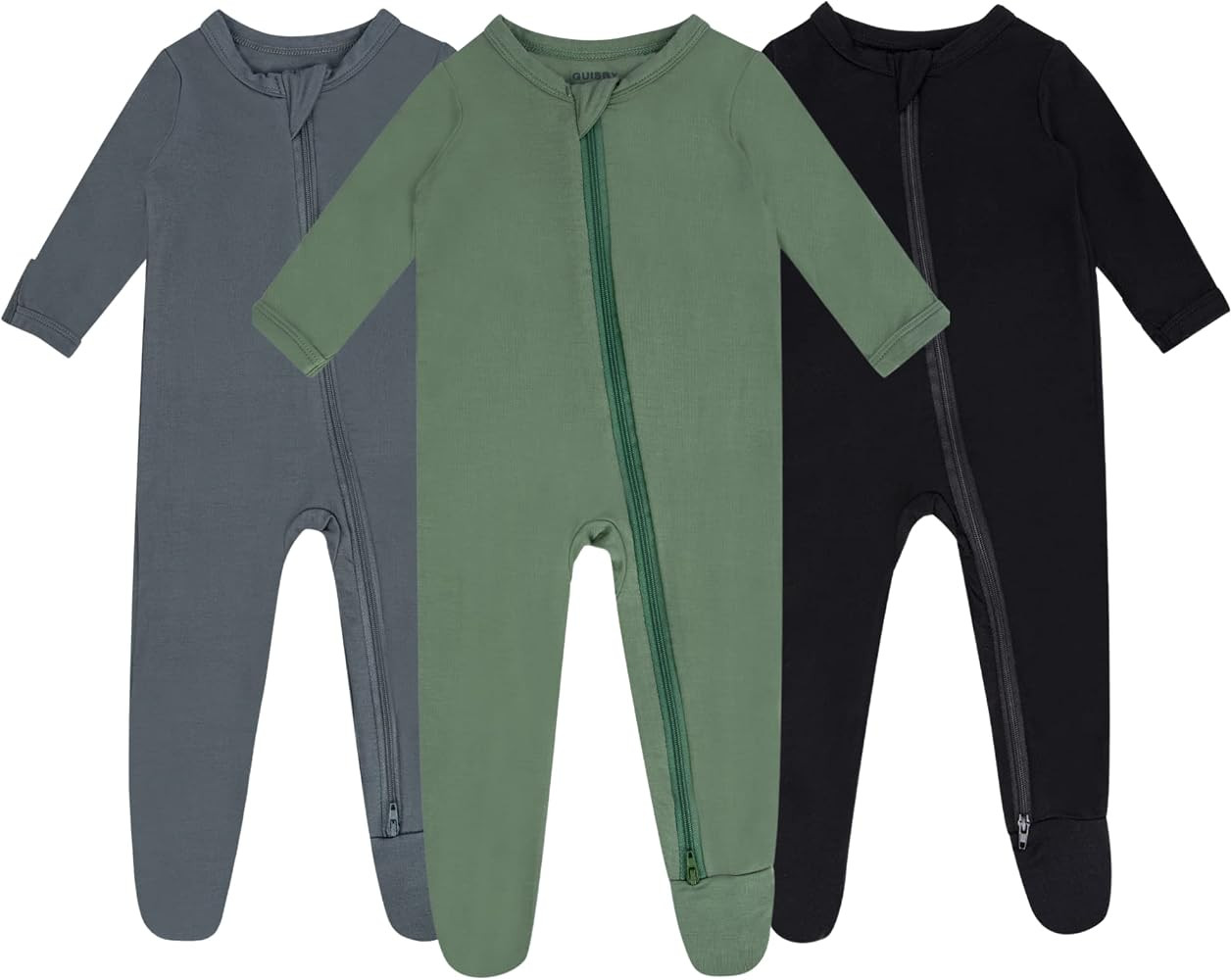 GUISBY Baby Footed Rayon of Bamboo Pajamas 2-Way Zipper | Amazon (US)