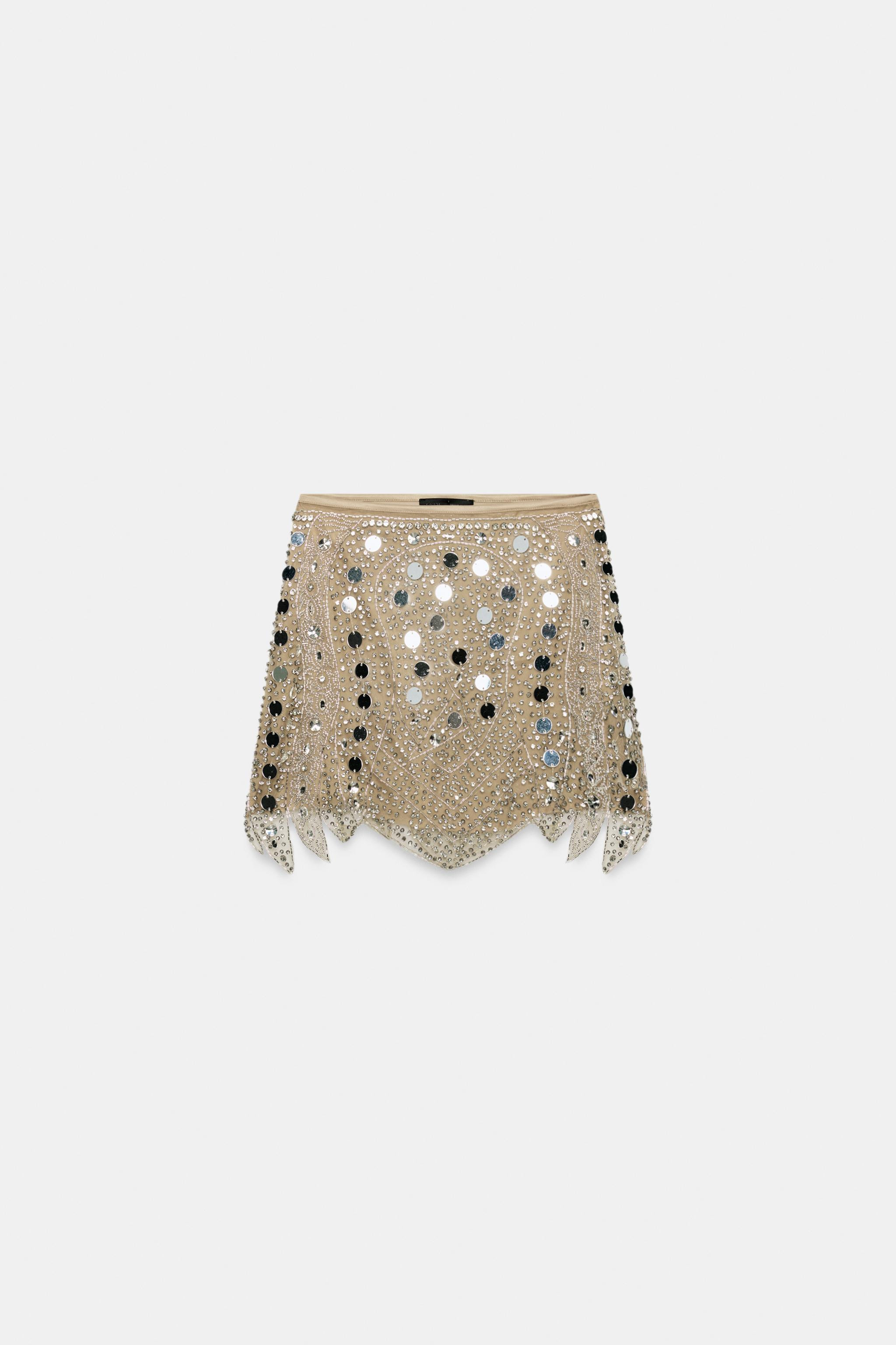 BEADED KNIT MINI SKIRT | Zara UK