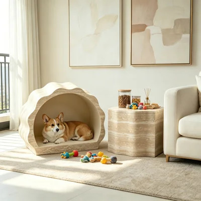 Round Coffee Tables Side Table Set of 2, Wood Nesting End Table Pet Bed for Living Room Modern Minimalist Tables Accent Apartment Balcony Office, No A | Wayfair North America