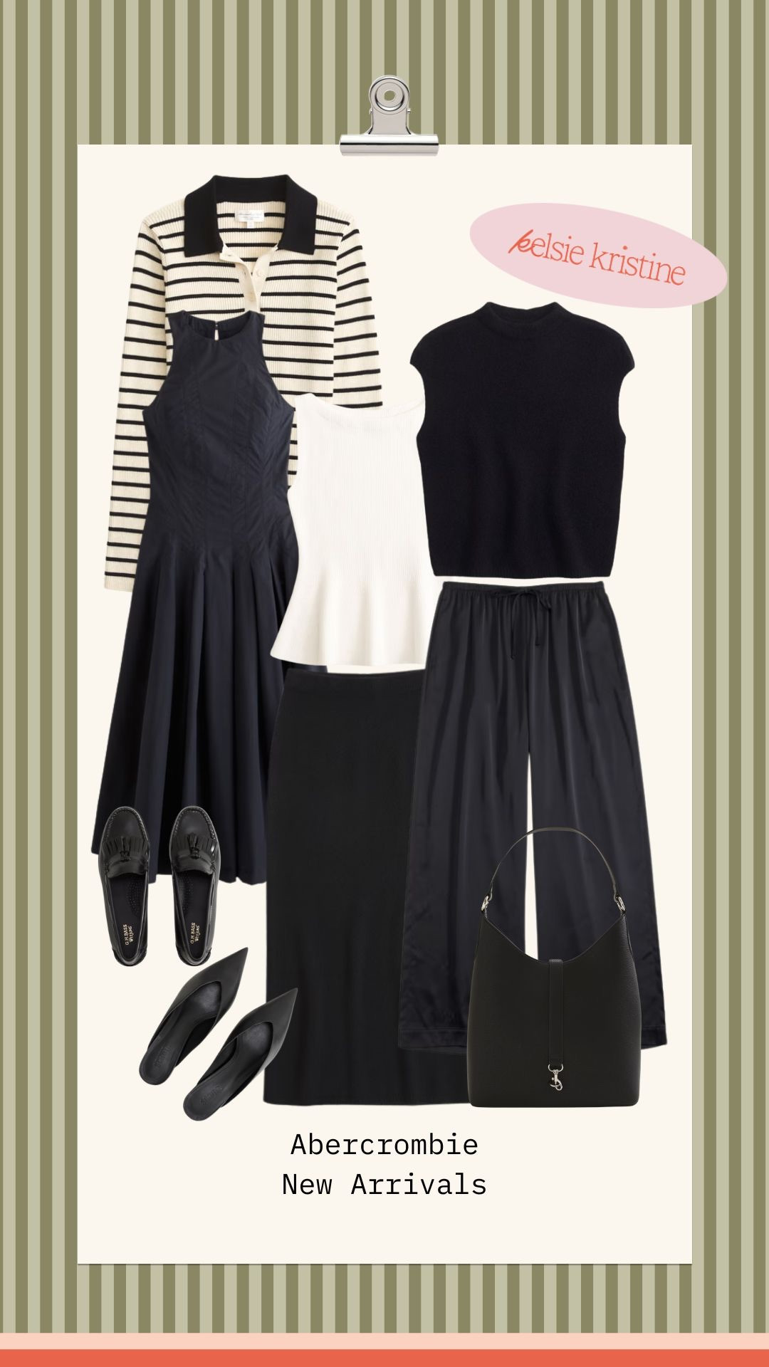 Abercrombie’s new arrivals are giving classic, effortless fall style. I’m loving all the black-and-white pieces here—the striped polo, simple knit tops, midi skirt, wide-leg pants, and little black dress. Add loafers, ballet flats, or a simple shoulder bag and you have so many easy outfits for work and everyday wear.

Abercrombie | Abercrombie New Arrivals | Fall Fashion | Fall Outfits | Classic Style | Black and White Outfits | Capsule Wardrobe | Workwear | Women’s Fashion | Knit Tops | Midi Skirt | Wide Leg Pants | Little Black Dress | Loafers | Ballet Flats | Fall Style | LTK Finds
 

 #LTKSeasonal #LTKMidsize #LTKWorkwear