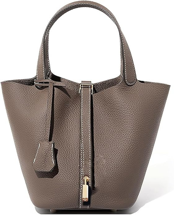 Genuine Leather Bucket Bag for Women - Textured Drawstring Closure Tote in Elegant Simplicity Gif... | Amazon (US)