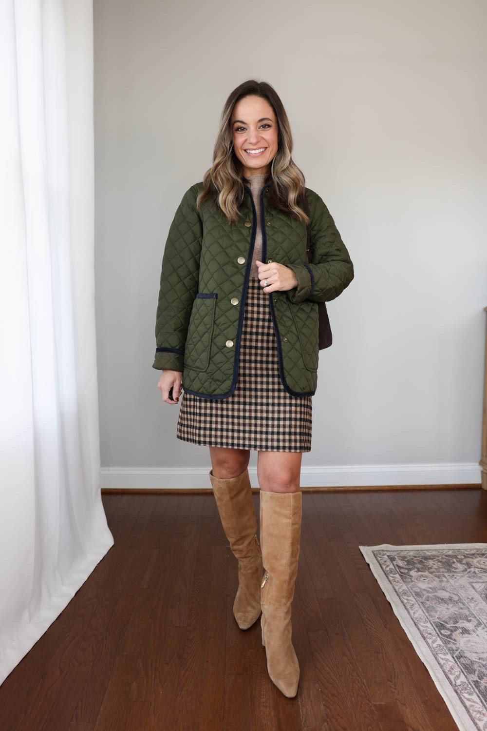 A few dresses and skirts that look great with knee high boots! 

Skirt: 00 
Top: xs
Jacket: xxs 
Boots: true to size (15” shaft height, increases with size)

#LTKPetite
