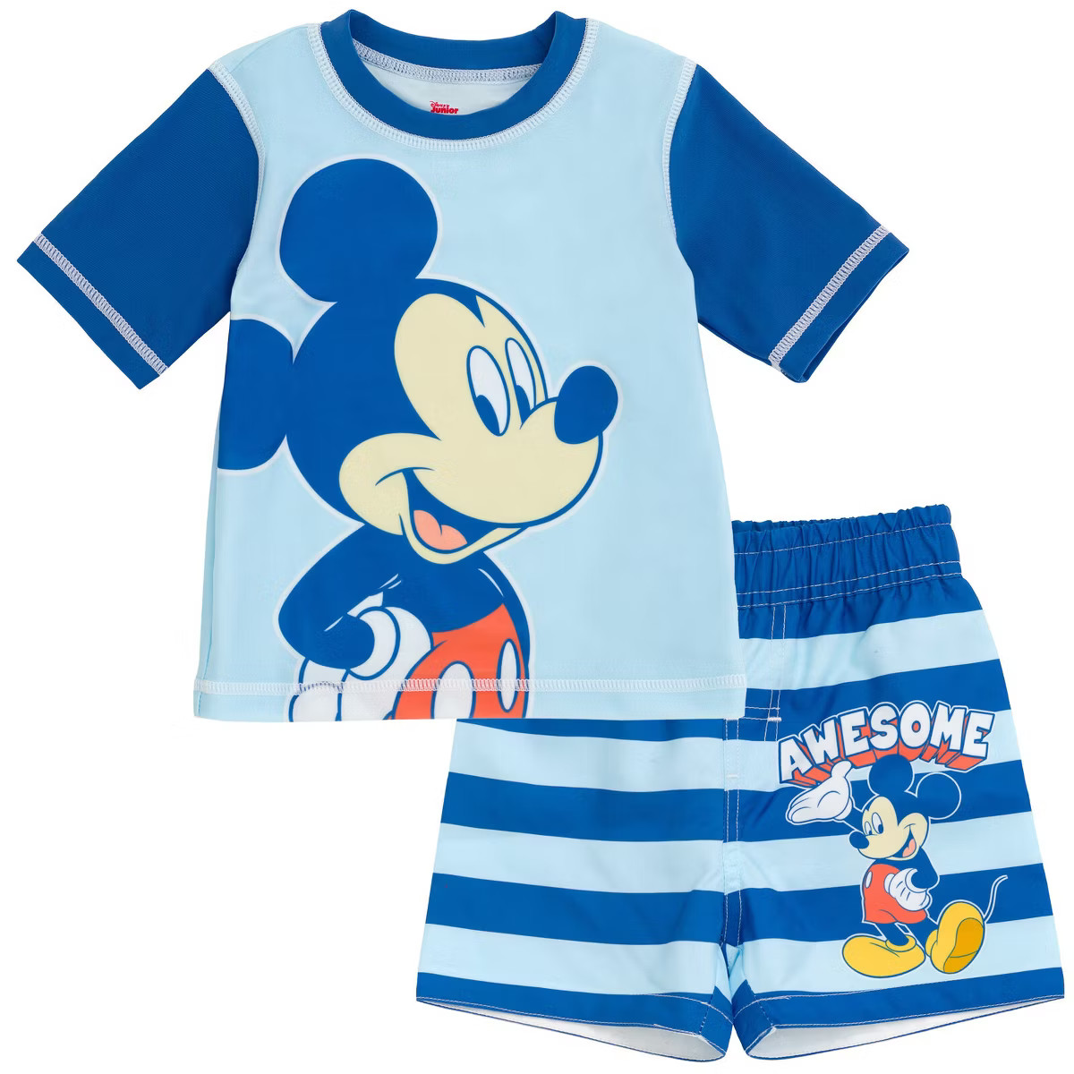 Disney Mickey Mouse Surfboard Baby UPF 50+ Rash Guard Shirt & Swim Trunks Outfit Set Infant | Target