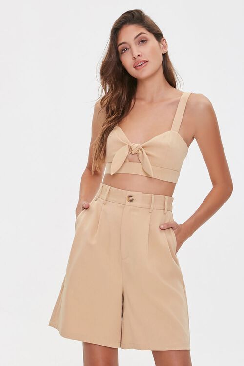 Tie-Front Crop Top & Shorts Set | Forever 21 (US)