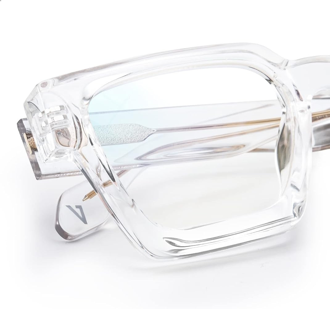 VISOONE Blue Light Blocking Glasses Rectangle Chic Preppy Look MultiColor Frame for Women Men RIVER | Amazon (US)