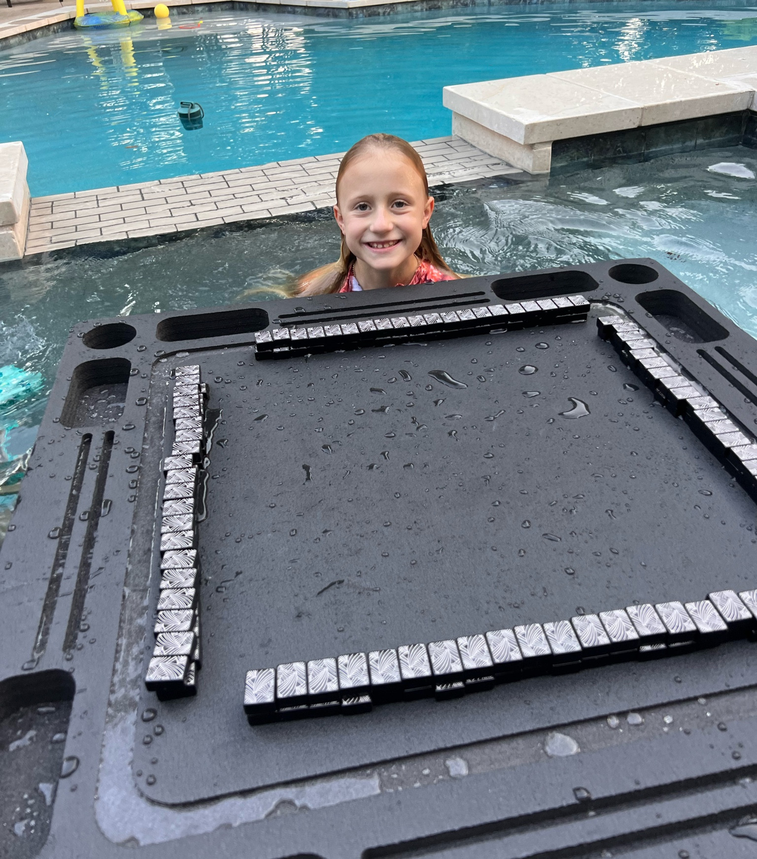 In pool board games?! Yes, please! We love to play mahjong on this float and uño! 

#LTKfamily #LTKSeasonal #LTKhome