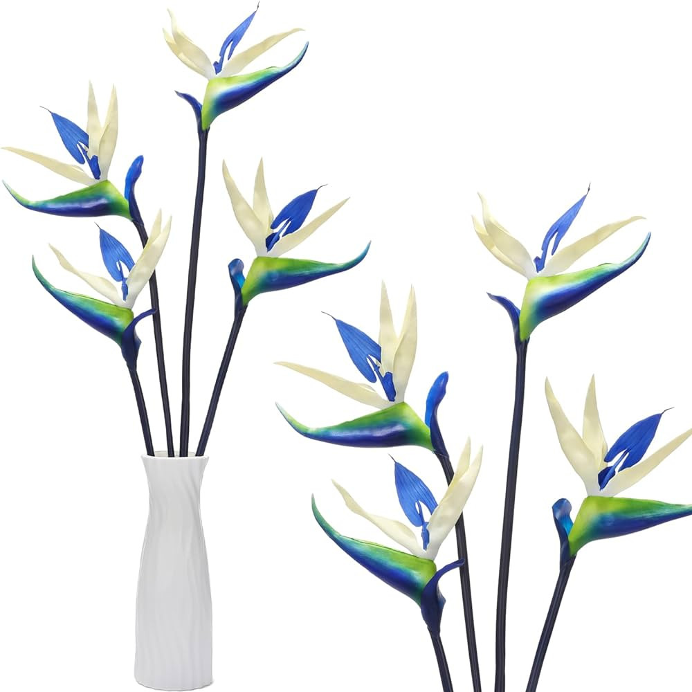 Hanaive 12 Pcs Bird of Paradise Artificial Plant 24 Inches Hawaiian Tropical Flowers Fake Rubber ... | Amazon (US)
