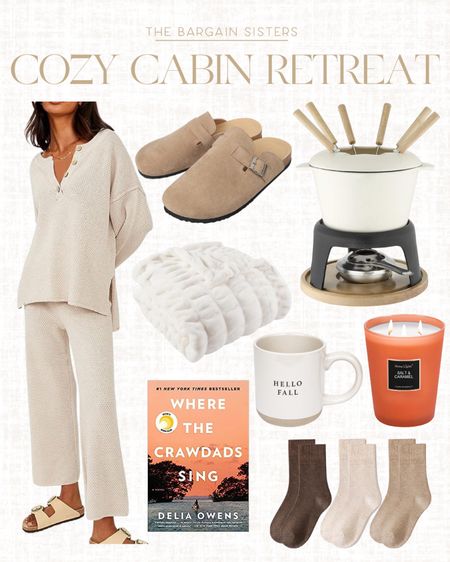 Cozy Cabin Retreat 

| Amazon Finds | Fall Candle | Favorite Books | Throw Blanket | Stoneware Mug | Lounge Set | Suede Clogs | Fondue Set | Neutral Socks | Cozy Finds 

#LTKhome #LTKGiftGuide #LTKSeasonal